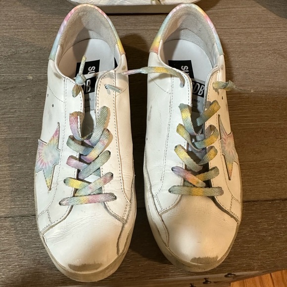 GOLDEN GOOSE Deluxe GGDB Exclusive Revolve Tie Dye Superstar 38 - Picture 2 of 4